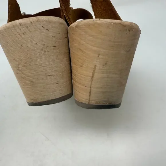 Lotta’s from Stockholm Clogs Size 37 Brown Leather Wood Heel Mary Jane Shoes - Picture 12 of 16